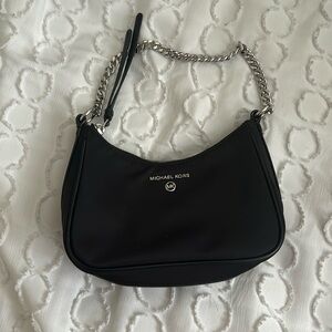 michael kors nylon jet set charm chain pouchette shoulder bag